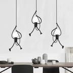 Pendant Light | Iron & Wood Playful Figurative Design | 30 x 15 x 20 cm