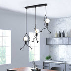 Pendant Light | Iron & Wood Playful Figurative Design | 30 x 15 x 20 cm