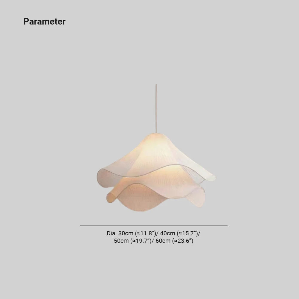 Pendant Light | Metal & Fabric Art Deco Bloom | Adjustable Cord
