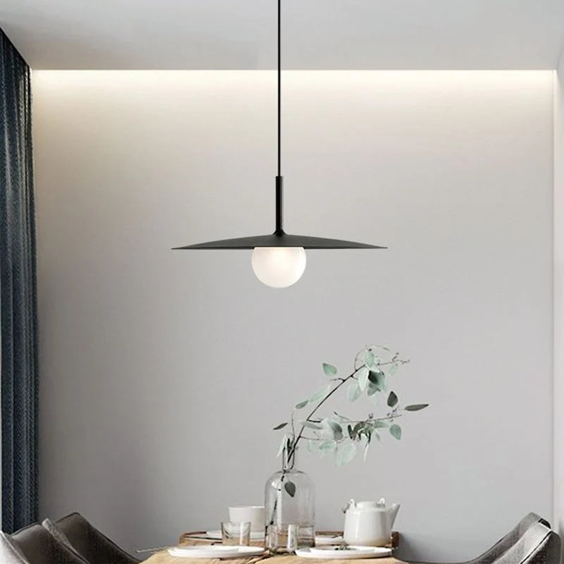 Pendant Light | Metal & Glass Dish Shade | Adjustable Cord