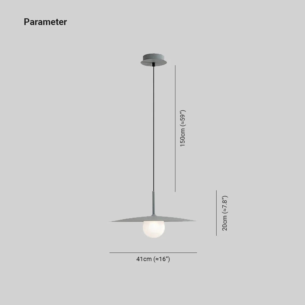 Pendant Light | Metal & Glass Dish Shade | Adjustable Cord