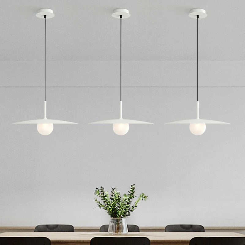 Pendant Light | Metal & Glass Dish Shade | Adjustable Cord