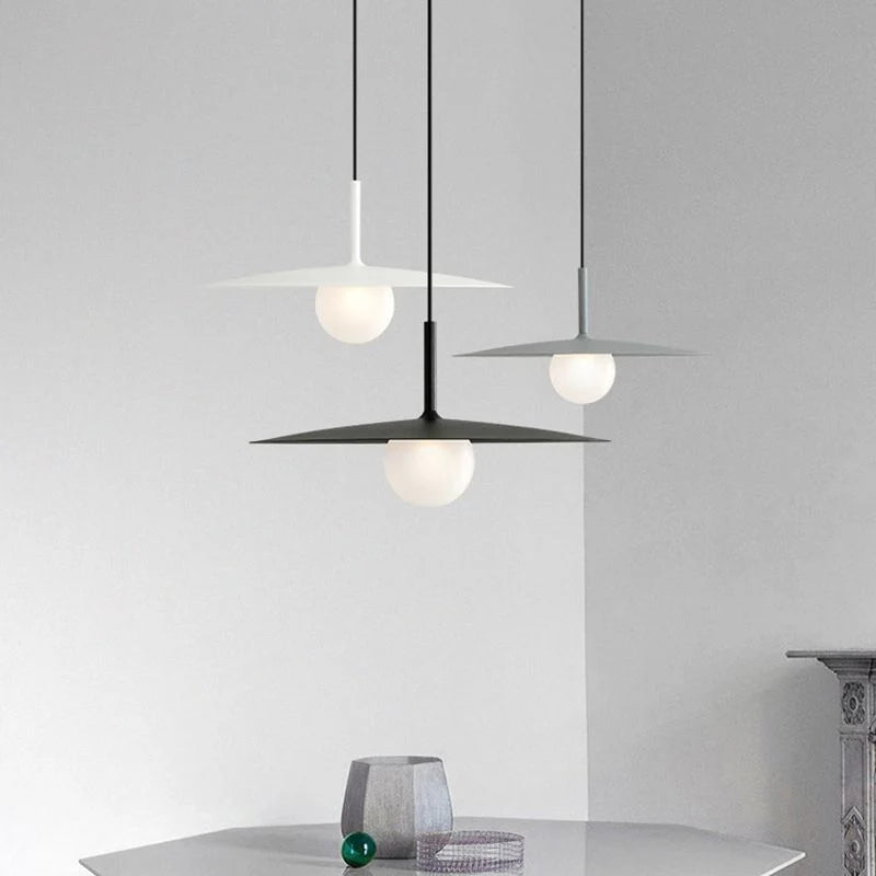 Pendant Light | Metal & Glass Dish Shade | Adjustable Cord