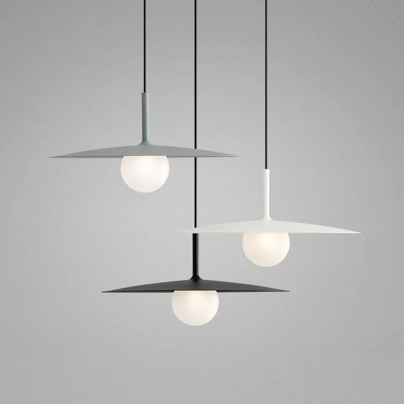 Pendant Light | Metal & Glass Dish Shade | Adjustable Cord