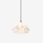 Pendant Light | Modern Petal Design | Brass & White Plastic Shade