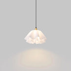 Pendant Light | Modern Petal Design | Brass & White Plastic Shade