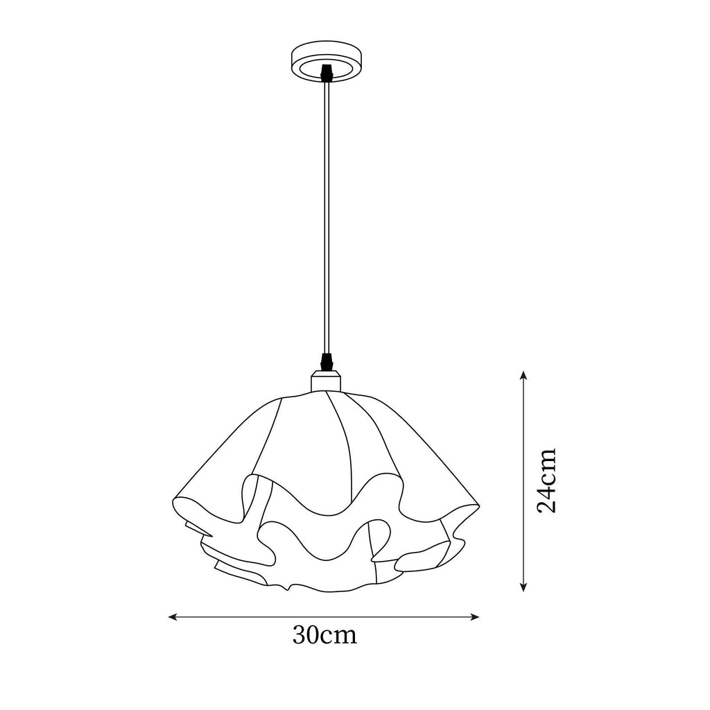 Pendant Light | Modern Petal Design | Brass & White Plastic Shade