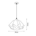 Pendant Light | Modern Petal Design | Brass & White Plastic Shade
