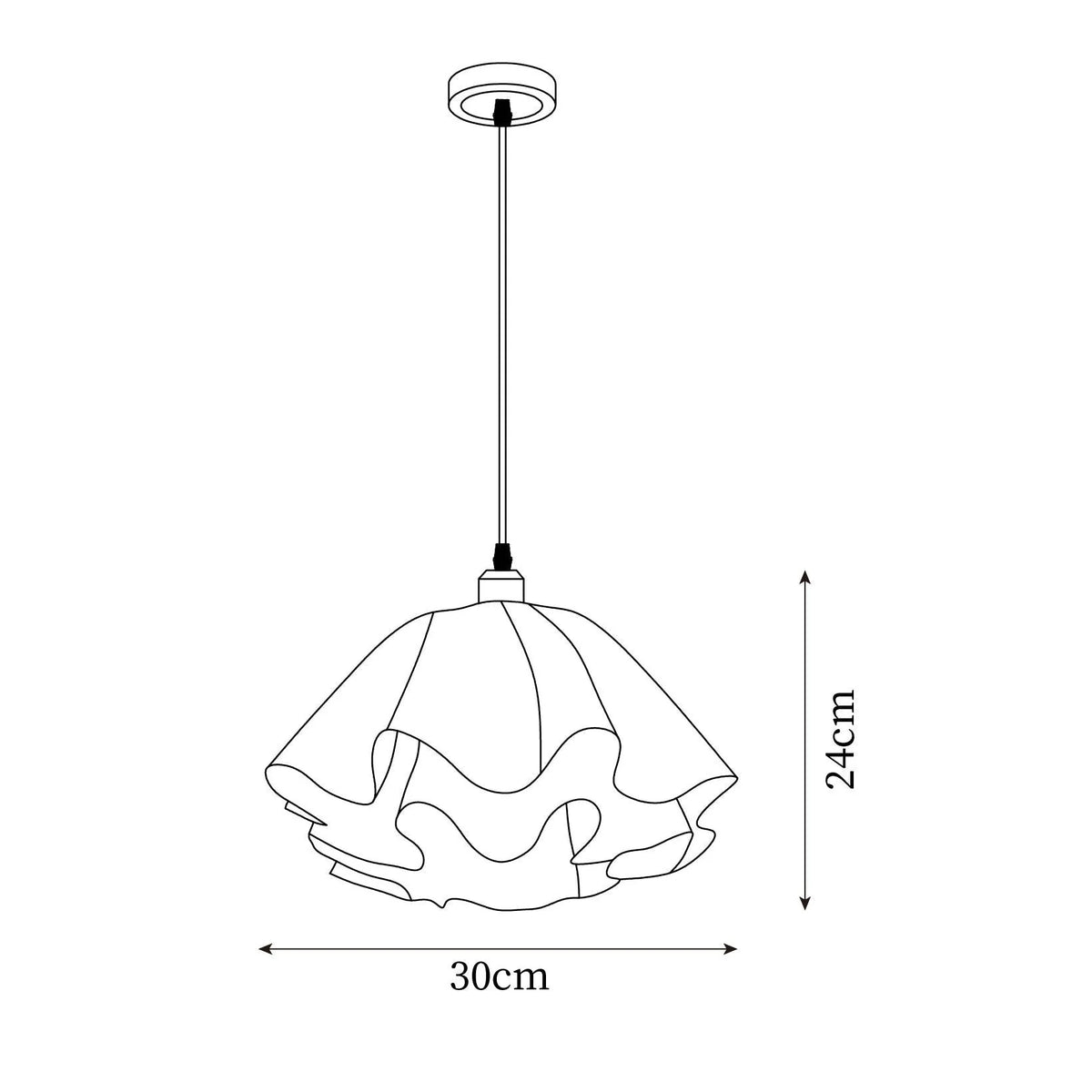 Pendant Light | Modern Petal Design | Brass & White Plastic Shade