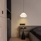 Pendant Light | Modern Petal Design | Brass & White Plastic Shade