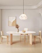 Pendant Light | Modern Petal Design | Brass & White Plastic Shade