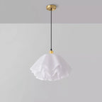 Pendant Light | Modern Petal Design | Brass & White Plastic Shade