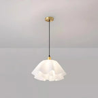 Pendant Light | Modern Petal Design | Brass & White Plastic Shade