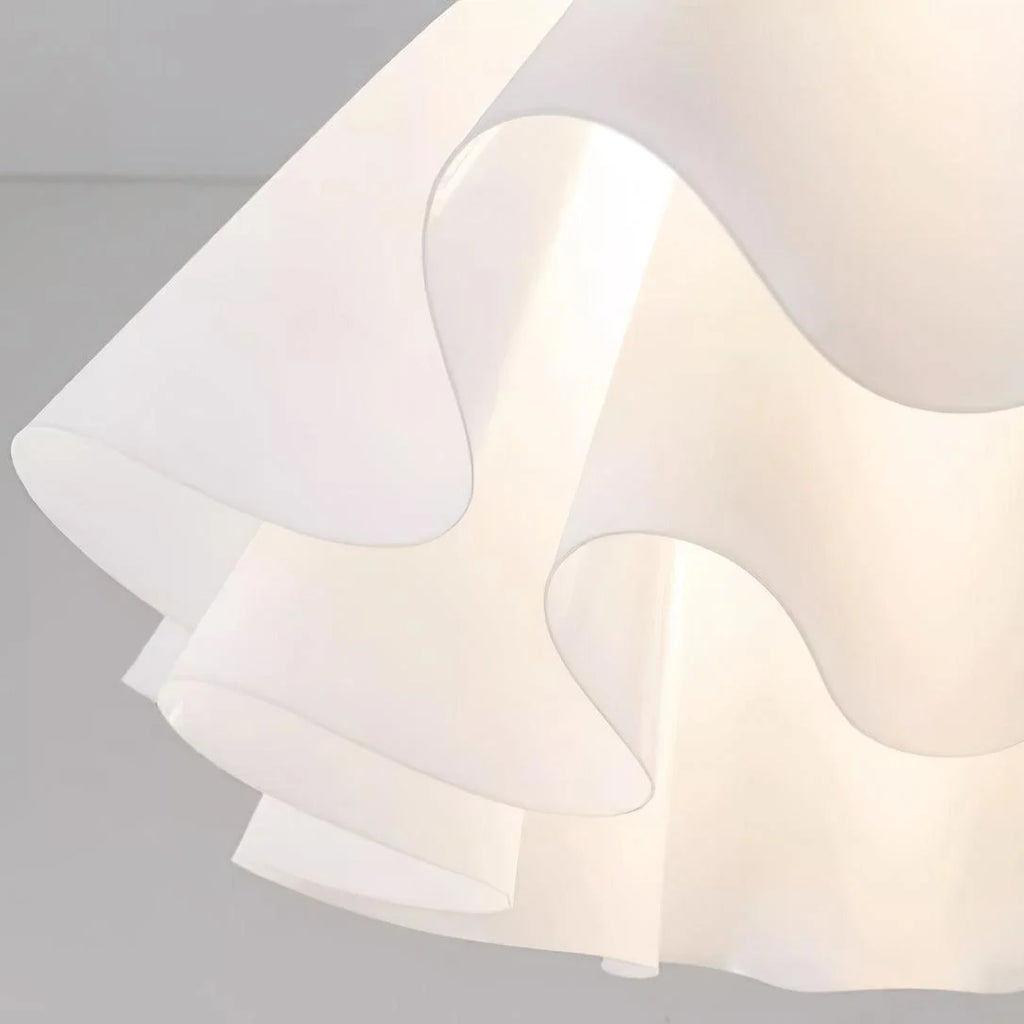 Pendant Light | Modern Petal Design | Brass & White Plastic Shade