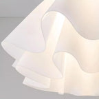 Pendant Light | Modern Petal Design | Brass & White Plastic Shade