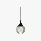 Pendant Light | Moon-Inspired Black Metal & Crystal