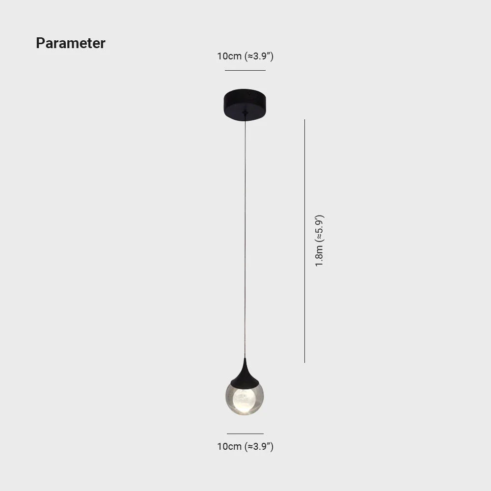 Pendant Light | Moon-Inspired Black Metal & Crystal