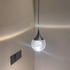 Pendant Light | Moon-Inspired Black Metal & Crystal
