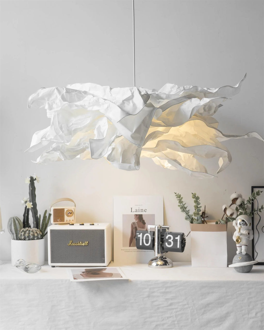 Pendant Light | Origami Paper Shade & Metal Frame | 150 cm Cord