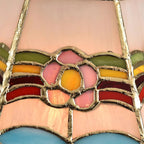 Pendant Light | Stained Glass Floral Shade & Metal Frame | Adjustable 59-Inch Cord