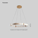 Pendant Light | Travertine Ring & Wood Accent Dimmable Integrated LED
