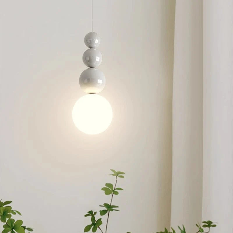 Pendant Light | Vertical 4-Orb Metal | Dimmable 3-Color Switch