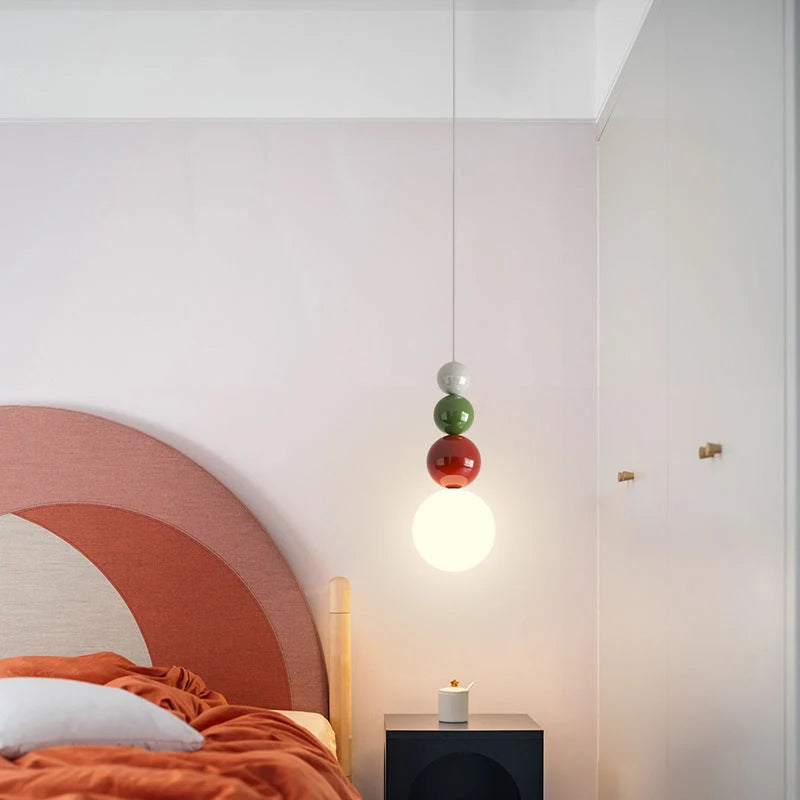 Pendant Light | Vertical 4-Orb Metal | Dimmable 3-Color Switch