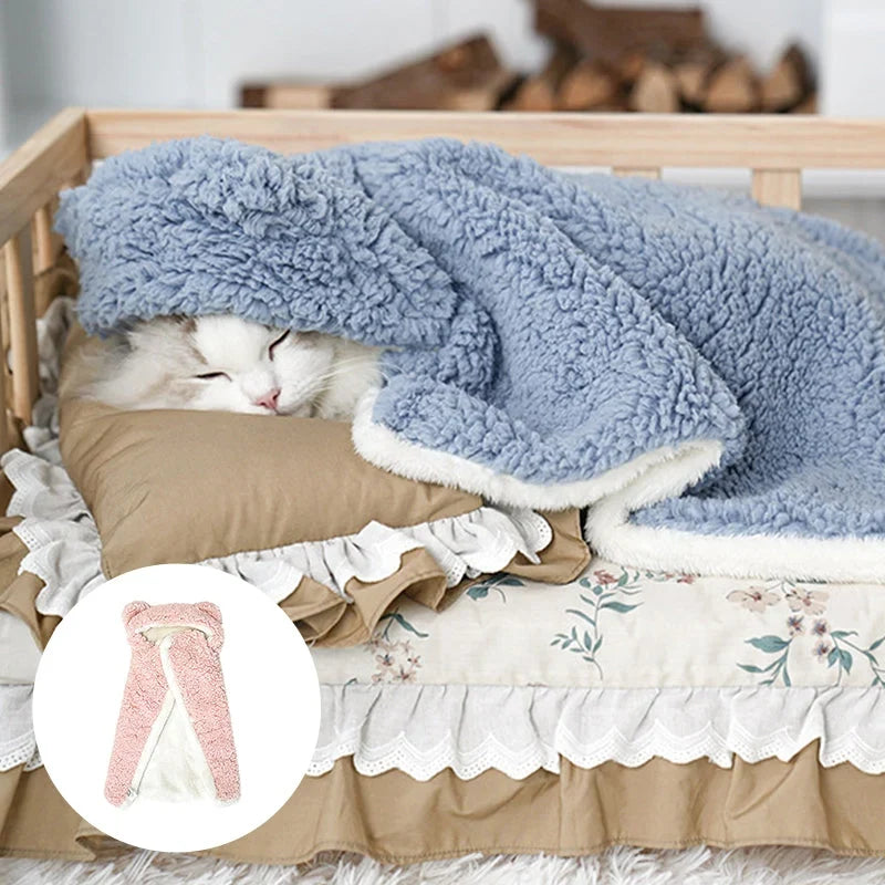 Pet Bathrobe Blanket | Extra-Soft Coral Fleece & Non-Slip Bottom