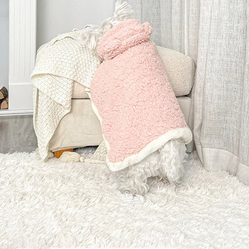 Pet Bathrobe Blanket | Extra-Soft Coral Fleece & Non-Slip Bottom