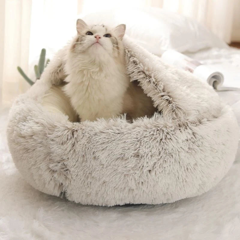 Pet Bed | Donut-Shaped Ultra-Soft Plush & Raised Edges