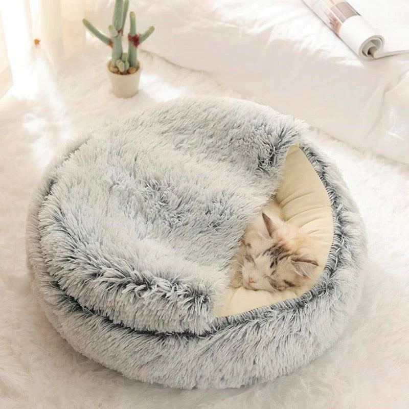 Pet Bed | Donut-Shaped Ultra-Soft Plush & Raised Edges