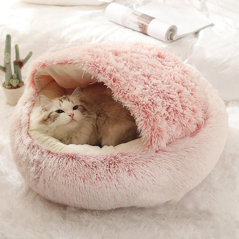 Pet Bed | Donut-Shaped Ultra-Soft Plush & Raised Edges