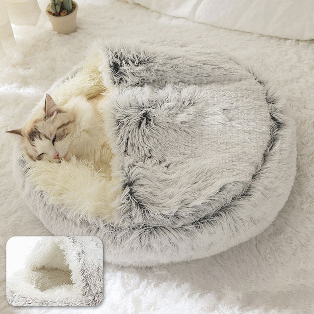 Pet Bed | Donut-Shaped Ultra-Soft Plush & Raised Edges