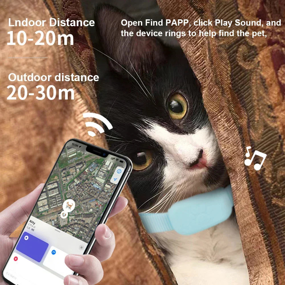 Pet GPS Tracker | Real-Time GPS & Bluetooth 5.2 | Adjustable 28-39 cm Collar Fit