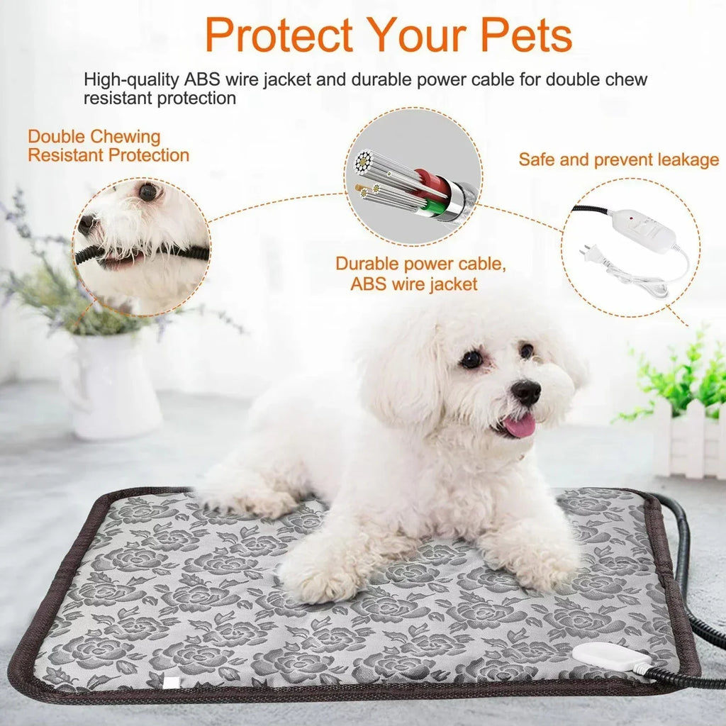 Pet Heating Pad | Adjustable Temperature & Bite-Resistant Cable | Sizes S & L