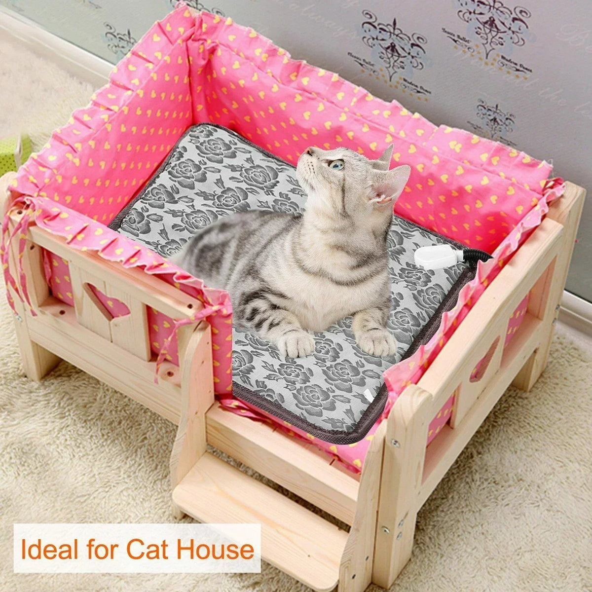 Pet Heating Pad | Adjustable Temperature & Bite-Resistant Cable | Sizes S & L