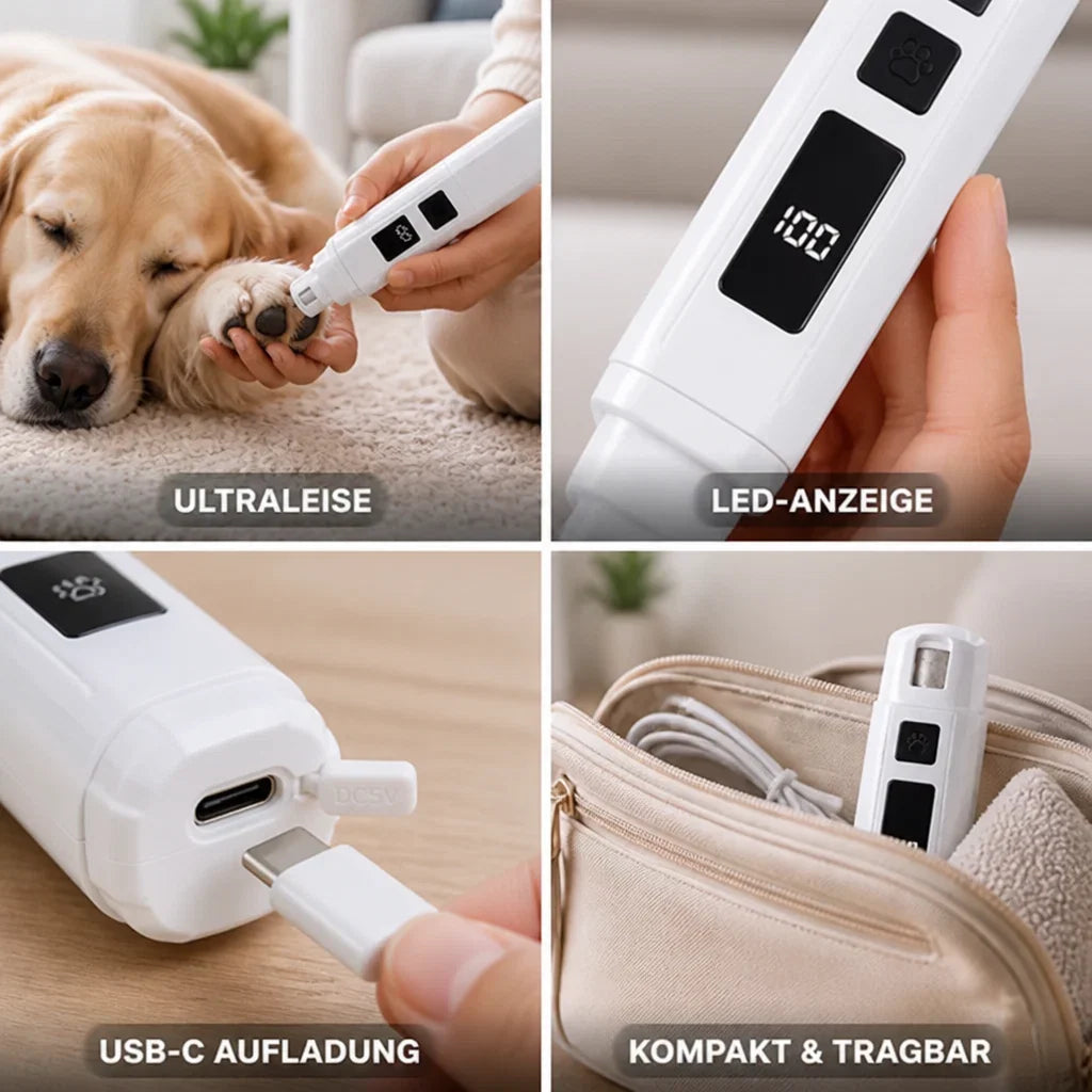 Pet Nail Trimmer | Whisper-Quiet & USB-C Rechargeable | For Cats & Dogs