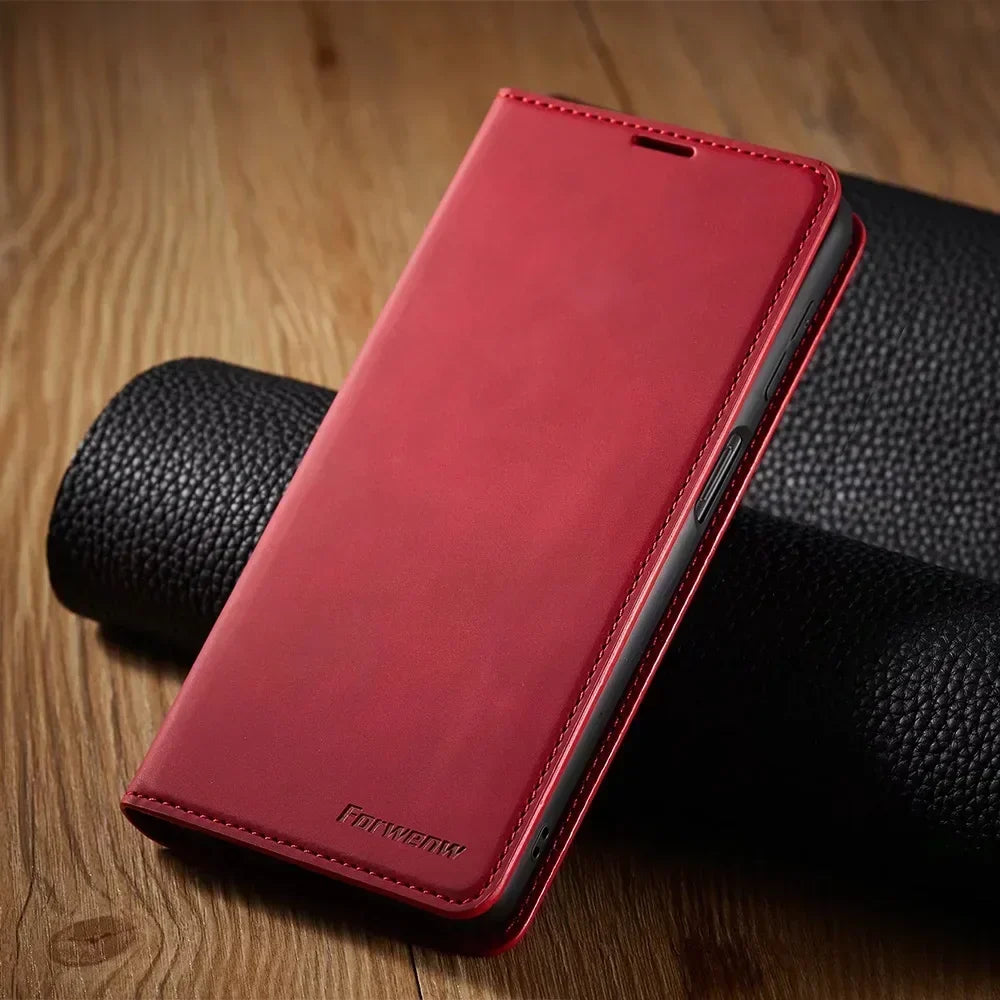 Phone Case | Premium Leather Magnetic Flip Cover & Card Slots