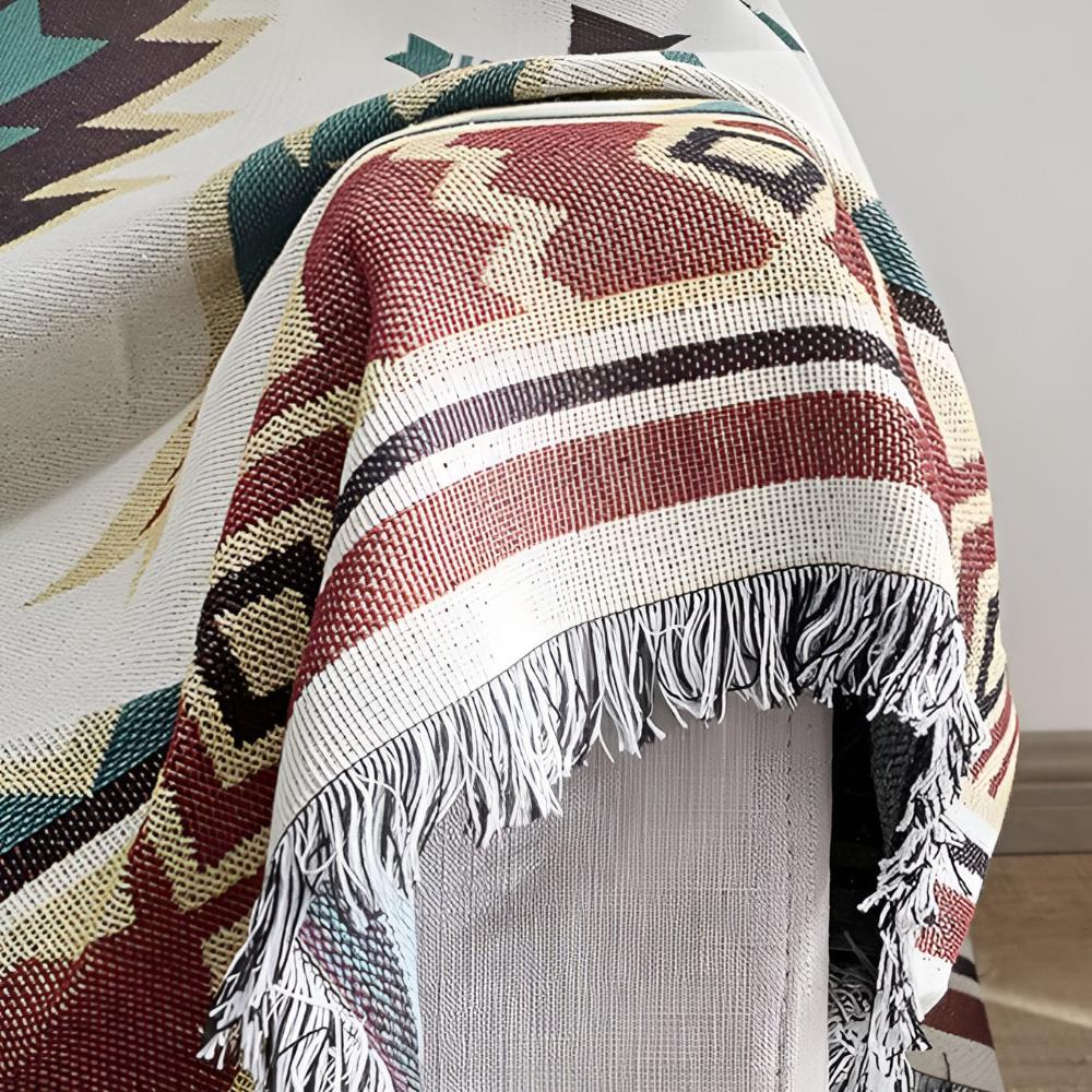 Picnic Blanket | Reversible Boho Jacquard Cotton Blend, Machine Washable