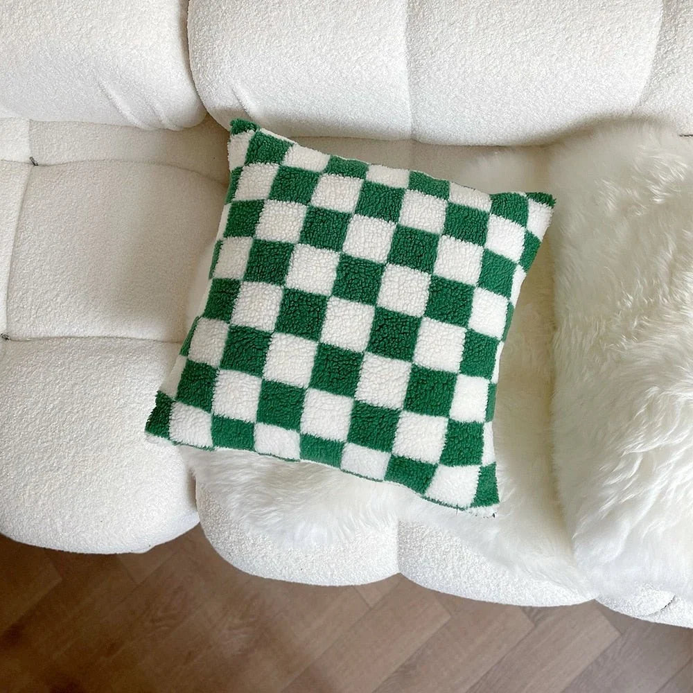 Pillowcase | Plush Fleece & Checkered Jacquard | Eco-Friendly Blend