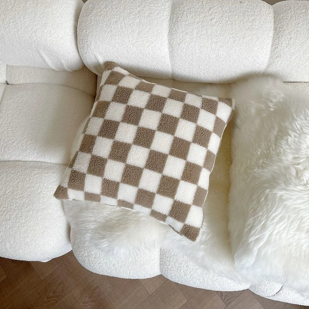 Pillowcase | Plush Fleece & Checkered Jacquard | Eco-Friendly Blend