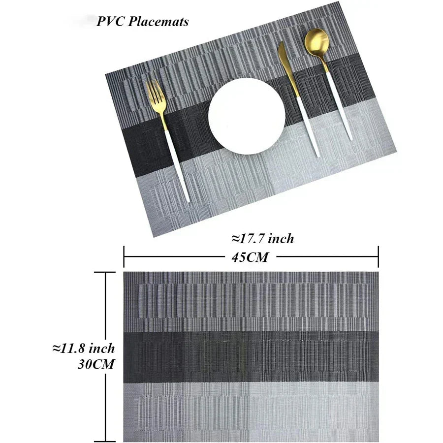 Placemats | Heat-Resistant Vinyl & Non-Slip | Set of 4