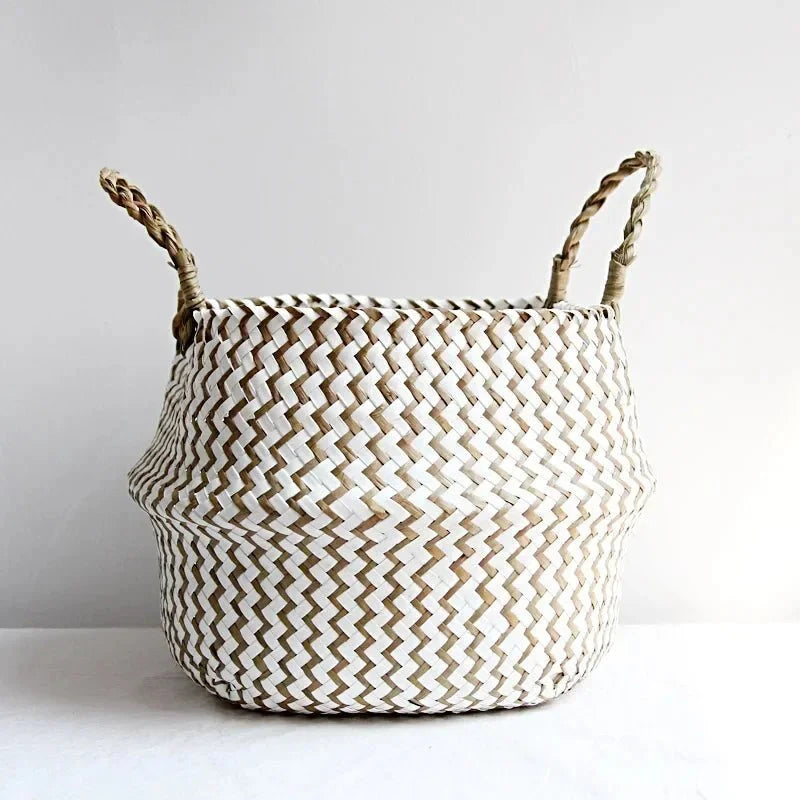 Plant Basket | Handwoven Willow & Reed | Foldable