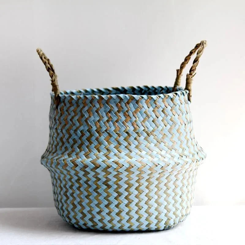 Plant Basket | Handwoven Willow & Reed | Foldable