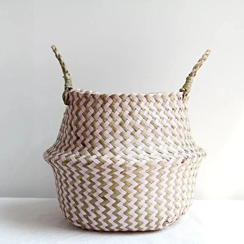 Plant Basket | Handwoven Willow & Reed | Foldable