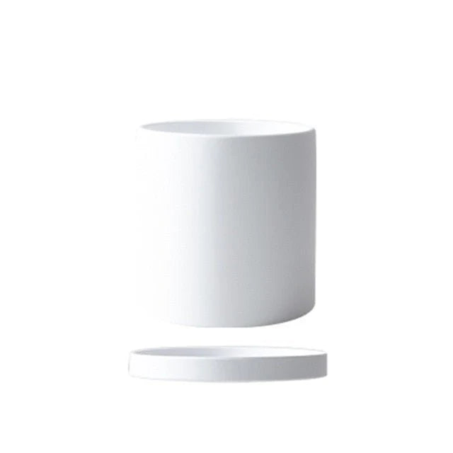 Plant Pot | Matte Glazed Ceramic & Matching Saucer | Sizes S–L
