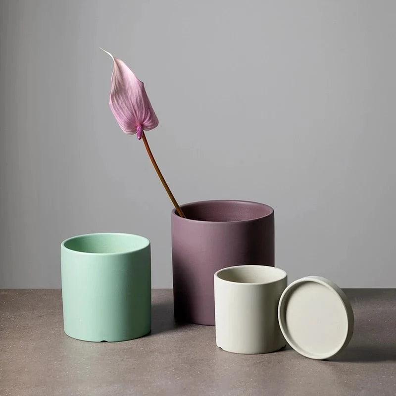 Plant Pot | Matte Glazed Ceramic & Matching Saucer | Sizes S–L