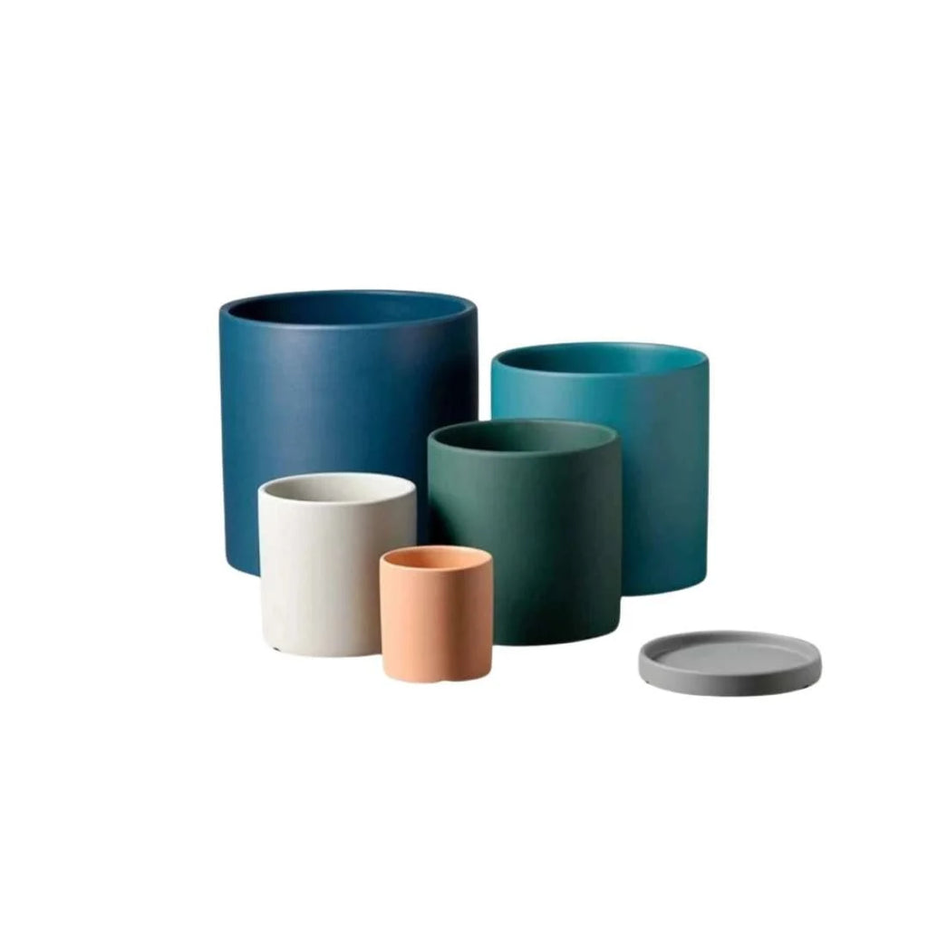 Plant Pot | Matte Glazed Ceramic & Matching Saucer | Sizes S–L