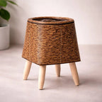 Plant Pot | Wooden Feet & Woven Look