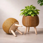 Plant Pot | Wooden Feet & Woven Look